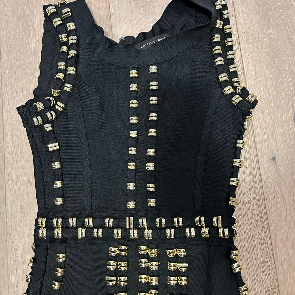 Sexy midi black cocktail dress